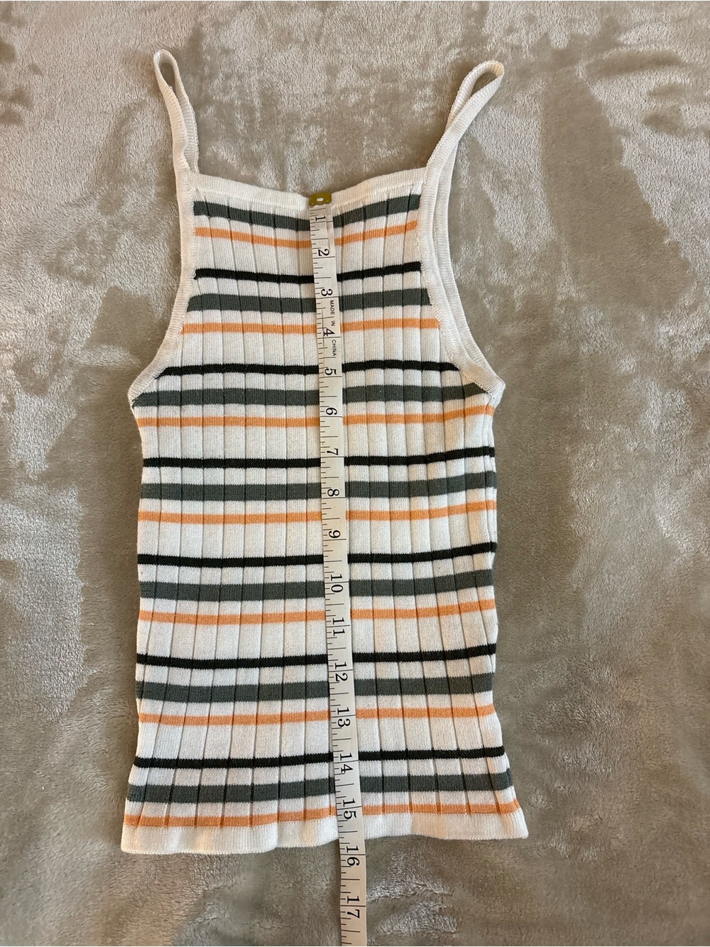 Fitz + Eddi Stripe Ribbed Stretch Cami Tank Top Size Small - Picture 5 of 6